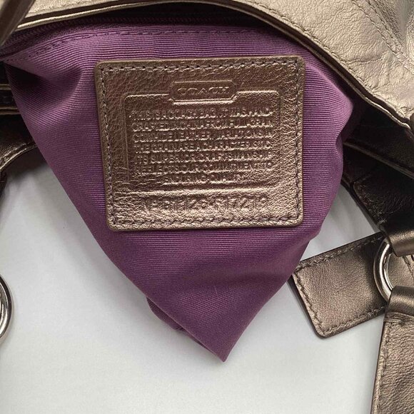 Coach Soho Lynn Metallic Bronze Leather Buckle Shoulder Bag - Picture 10 of 12